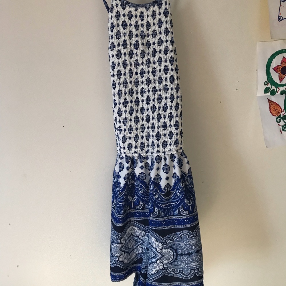 Blue paisley romper